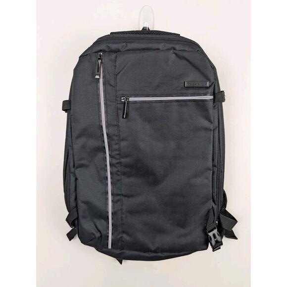 Travelers Choice Carry On Backpack Black Laptop Padded Expandable Bag Sleek - Picture 1 of 10